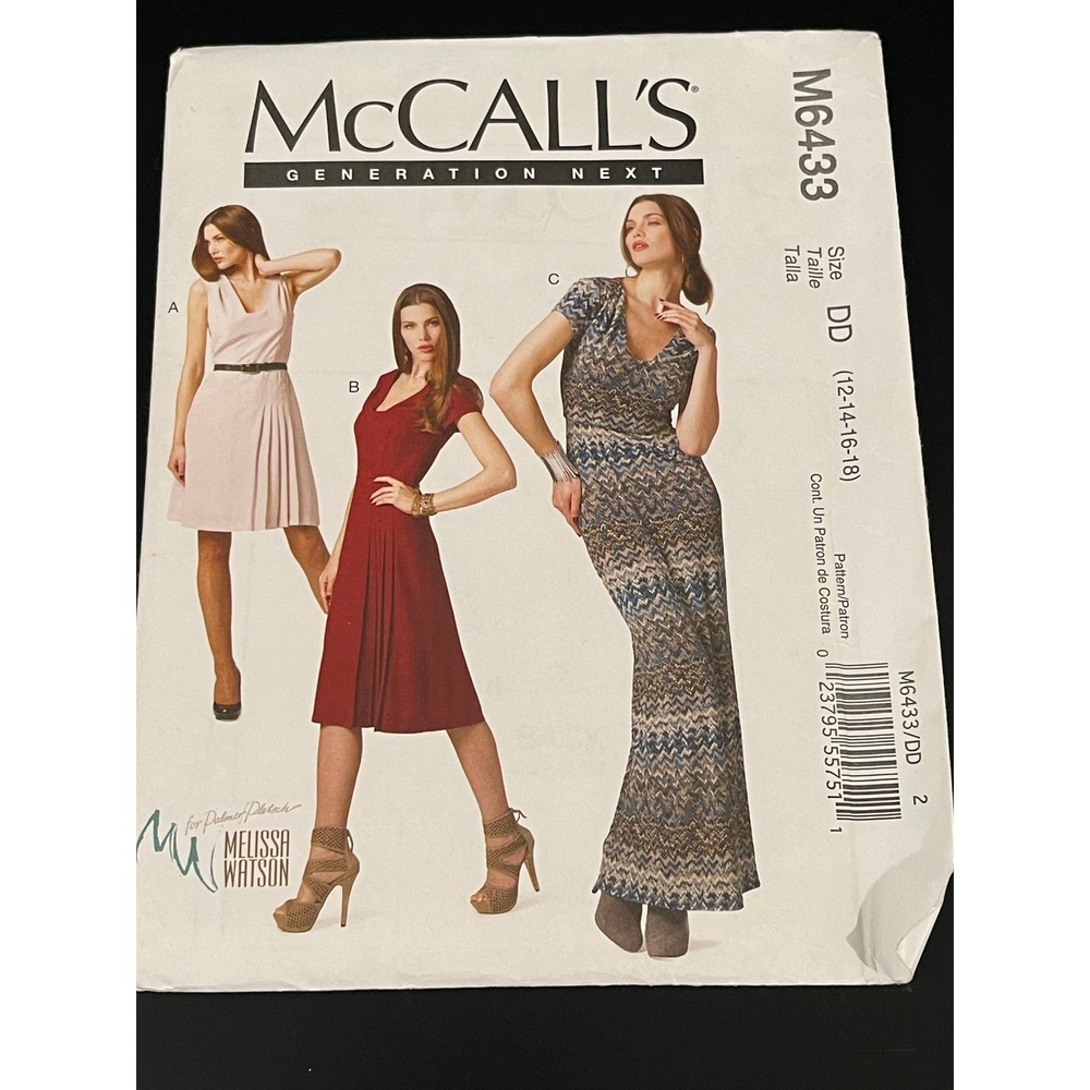 00227 - McCall's M6433 Sewing Pattern‎ Dress Generation Next Melissa Watson DD
